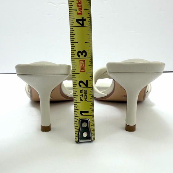 Tony Bianca Alexa Kitten Heel Nappa Leather Square Toe in Dove Cream Size 6.5 - Picture 9 of 15